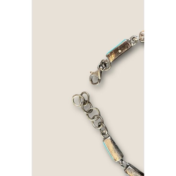 Sterling Silver Multi-Gemstone Bracelet With Opal & Turquoise Lapis - Picture 4 of 4